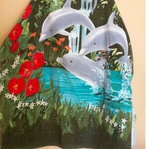 100% cotton vintage dolphin beach towel
